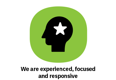 We are experienced, focused and responsive icon